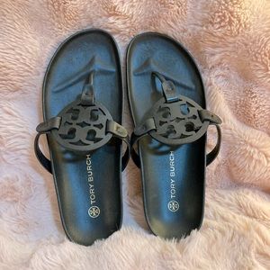 Black Tory Burch Miller Cloud Sandal (Woman’s Size 9)